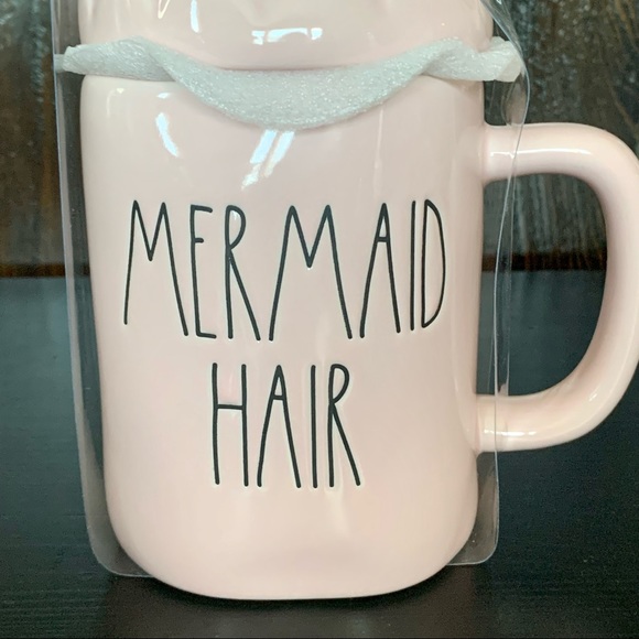 Rae Dunn MERMAID HAIR DON’T CARE Double Sided Ceramic Topper Mug - Picture 4 of 14